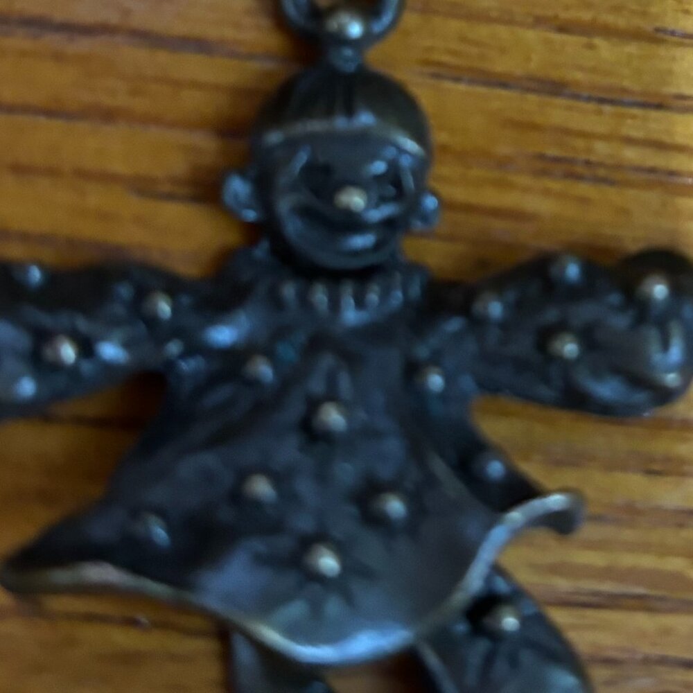 Vintage Movable vintage charm joker clown solid Sterling silver